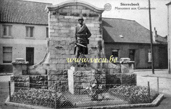 ancienne carte postale de Sterrebeek Monument aux combattants
