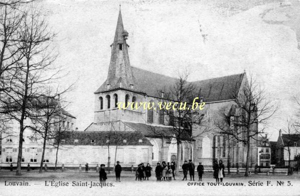 ancienne carte postale de Louvain L'église Saint-Jacques