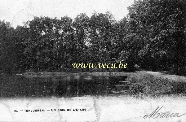 ancienne carte postale de Tervueren Un coin de l'étang