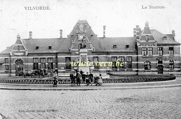ancienne carte postale de Vilvorde La Station