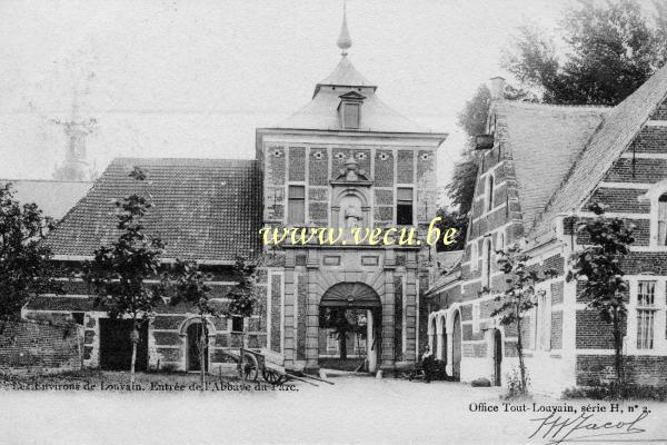 ancienne carte postale de Louvain Entrée de l'Abbaye du Parc