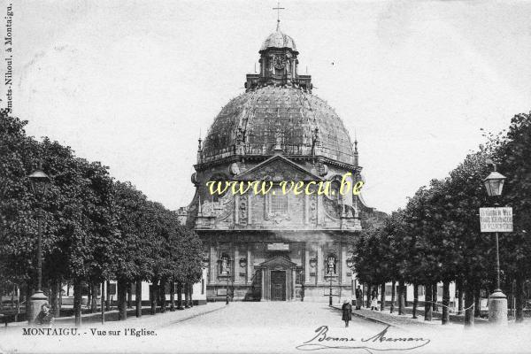 ancienne carte postale de Montaigu Vue sur l'Eglise.