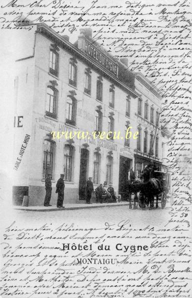 ancienne carte postale de Montaigu Hôtel du Cygne