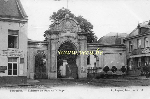 postkaart van Tervuren L'Entrée du Parc au Village