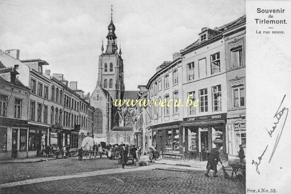 ancienne carte postale de Tirlemont La rue Neuve