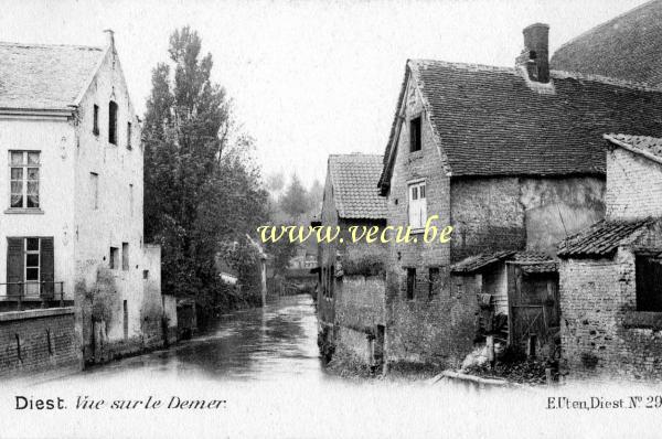 ancienne carte postale de Diest Vue sur le Demer