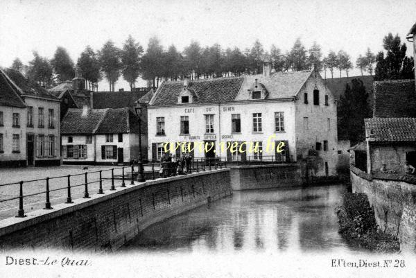 ancienne carte postale de Diest Le Quai