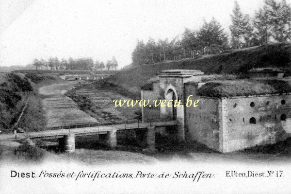 postkaart van Diest Fossés et forttifications - Porte de Schaffen
