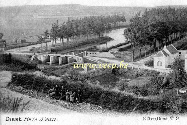 ancienne carte postale de Diest Porte d'eau