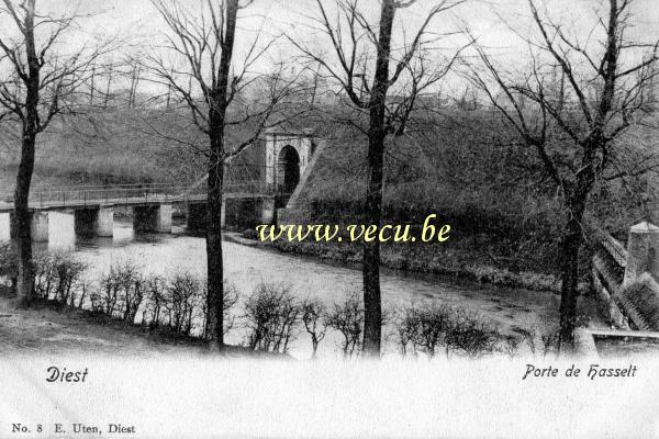 ancienne carte postale de Diest Porte de Hasselt