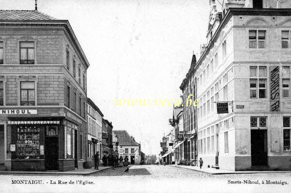 ancienne carte postale de Montaigu La rue de l'Eglise
