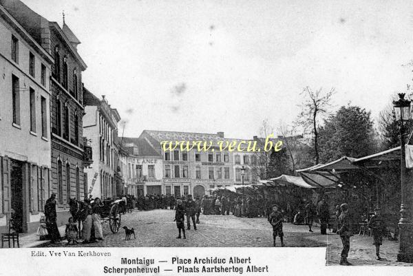 ancienne carte postale de Montaigu Place Archiduc Albert