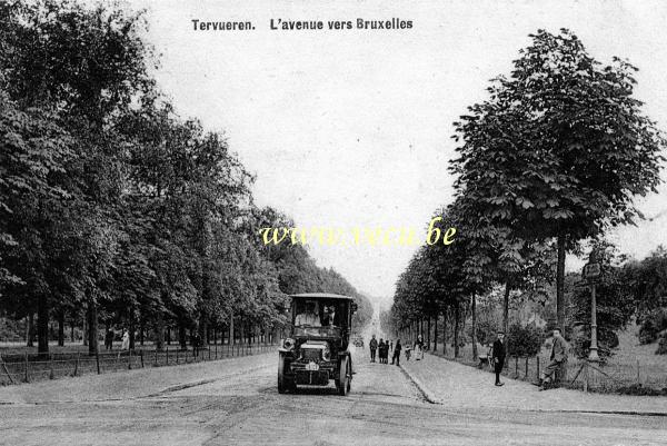 ancienne carte postale de Tervueren L'avenue vers Bruxelles