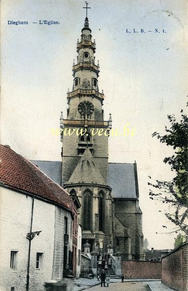 ancienne carte postale de Diegem L'Eglise