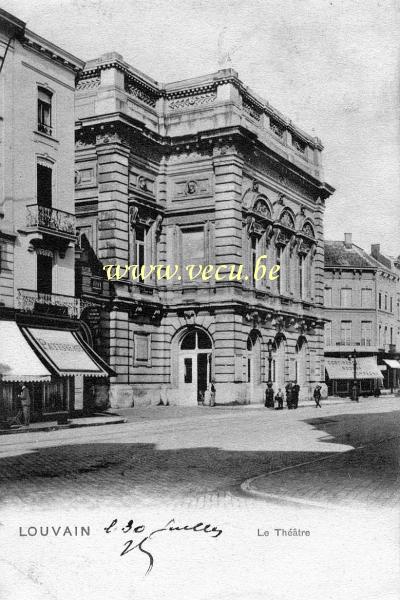 ancienne carte postale de Louvain Le Théatre