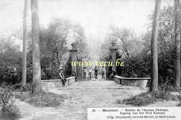 ancienne carte postale de Merchtem Entrée de l'ancien Château