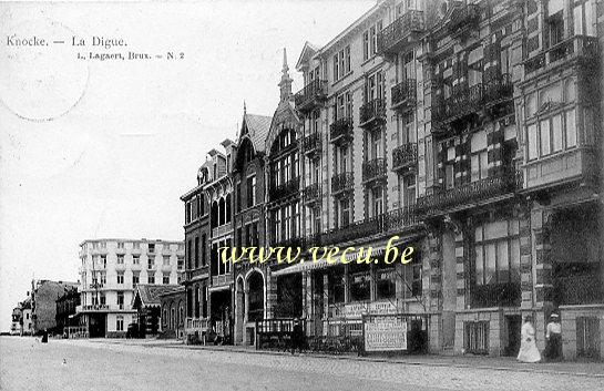 Cpa de Knokke La Digue (Hôtel de la Plage)