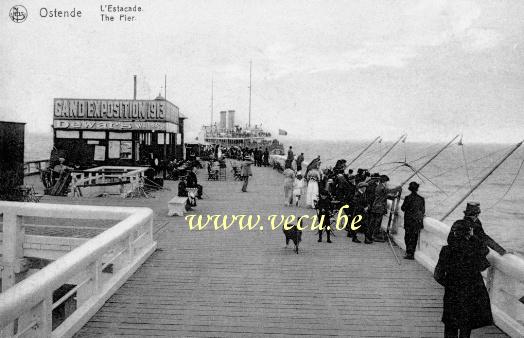 ancienne carte postale de Ostende L'estacade