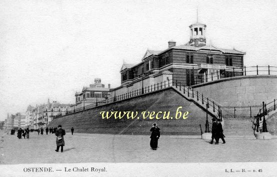 ancienne carte postale de Ostende Le châlet royal