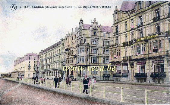 postkaart van Mariakerke La digue vers Ostende