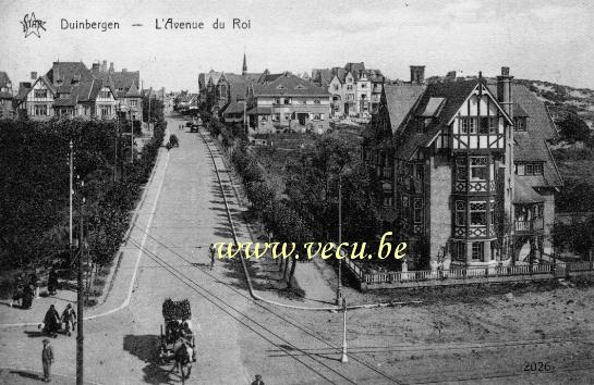 ancienne carte postale de Duinbergen L'avenue du Roi