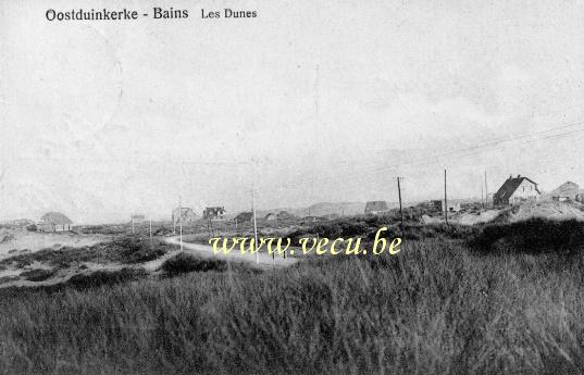 ancienne carte postale de Oostduinkerke Les dunes