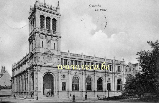 ancienne carte postale de Ostende La poste