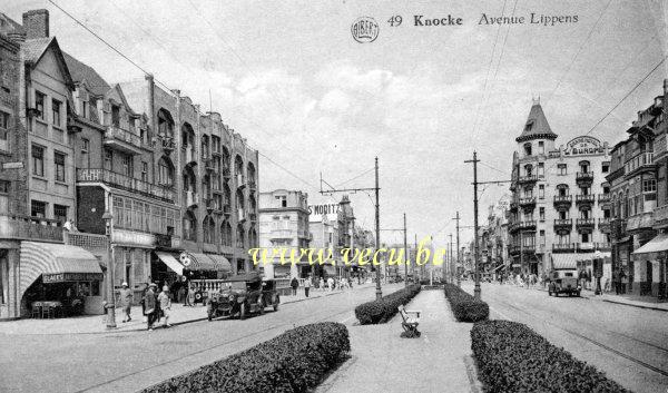 ancienne carte postale de Knokke Avenue Lippens