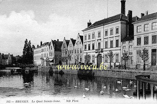 ancienne carte postale de Bruges Le Quai Sainte-Anne