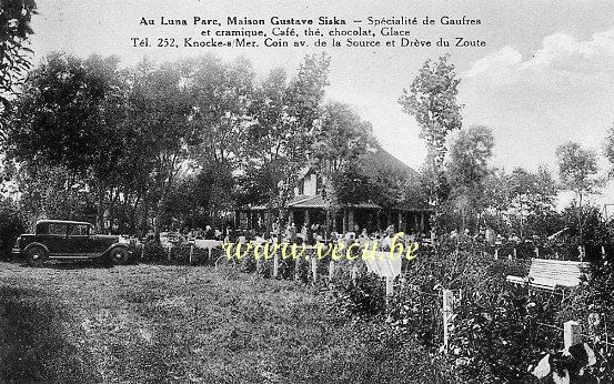 ancienne carte postale de Knokke Au luna parc, Maison Gustave Siska