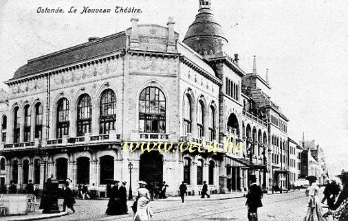 ancienne carte postale de Ostende Le nouveau théatre