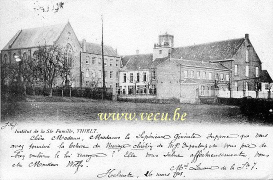 ancienne carte postale de Tielt Institut de la Ste Famille