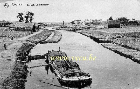 ancienne carte postale de Courtrai La Lys - Le Rouissage