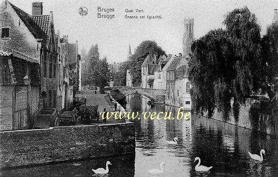 ancienne carte postale de Bruges Quai Vert