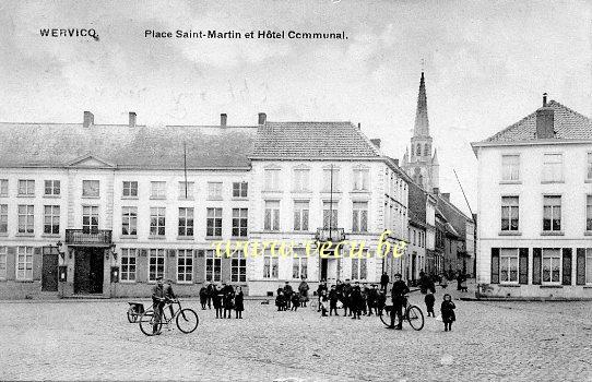 ancienne carte postale de Wervicq Wervicq - Place Saint Martin et Hôtel Communal