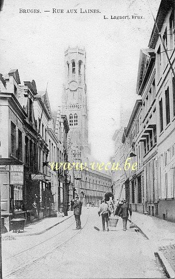 ancienne carte postale de Bruges Rue aux Laines