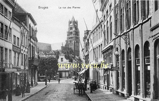 ancienne carte postale de Bruges La rue des Pierres