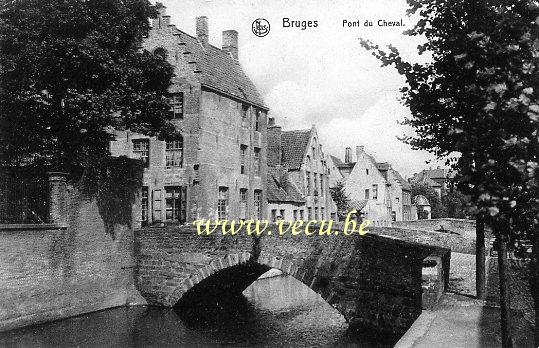 ancienne carte postale de Bruges Pont du Cheval