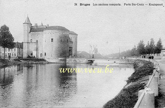 ancienne carte postale de Bruges Les anciens remparts - Porte Ste-Croix