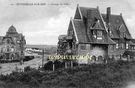 ancienne carte postale de Duinbergen Groupe de villas