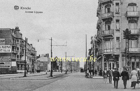 ancienne carte postale de Knokke Avenue Lippens