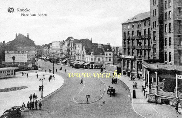 ancienne carte postale de Knokke Place Van Bunen