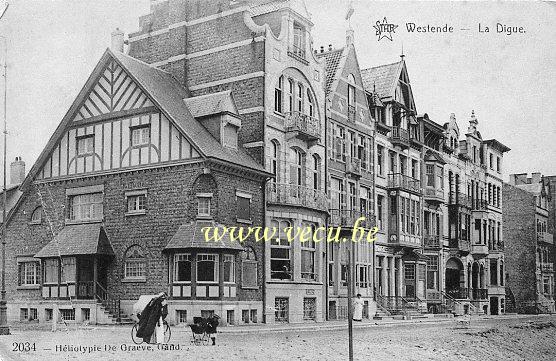 ancienne carte postale de Westende La Digue