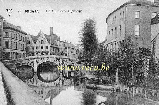 ancienne carte postale de Bruges Le Quai des Augustins