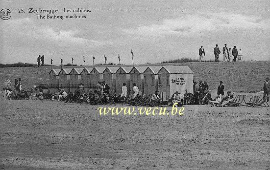 ancienne carte postale de Zeebruges Les cabines