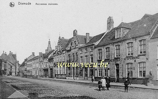 ancienne carte postale de Dixmude Anciennes maisons