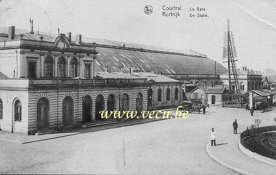 ancienne carte postale de Courtrai La Gare