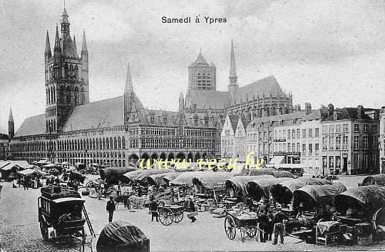 ancienne carte postale de Ypres Samedi à Ypres