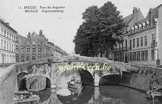 ancienne carte postale de Bruges Pont des Augustins