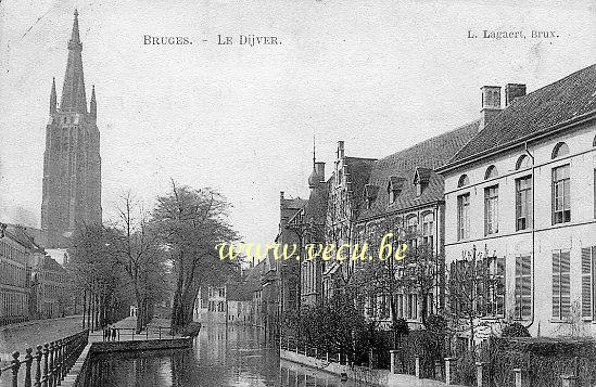 ancienne carte postale de Bruges Le Dijver